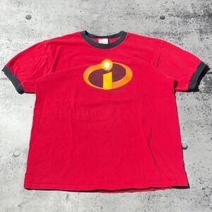 Disney Store The Incredibles Ringer T-Shirt Red Vintage Made in USA Large